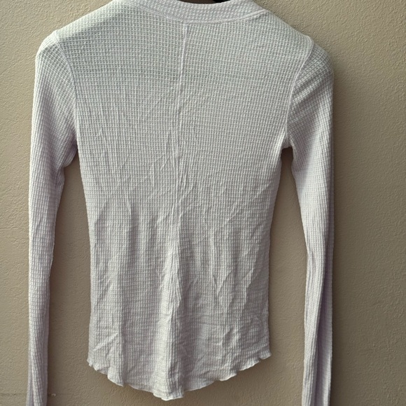 Free People White Long Sleeve Top with Red Accents - Picture 5 of 5